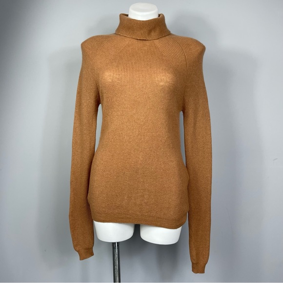 LK Bennett Lulumay Camel Tan Turtleneck Wool Cashmere Jumper Ribbed Sweater XS - Picture 9 of 16